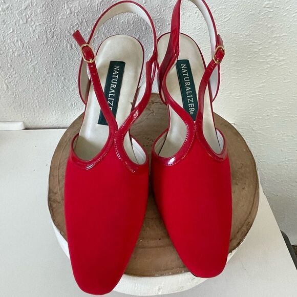 Naturalizer Red Leather Heels Size 8 EUC - Picture 2 of 6